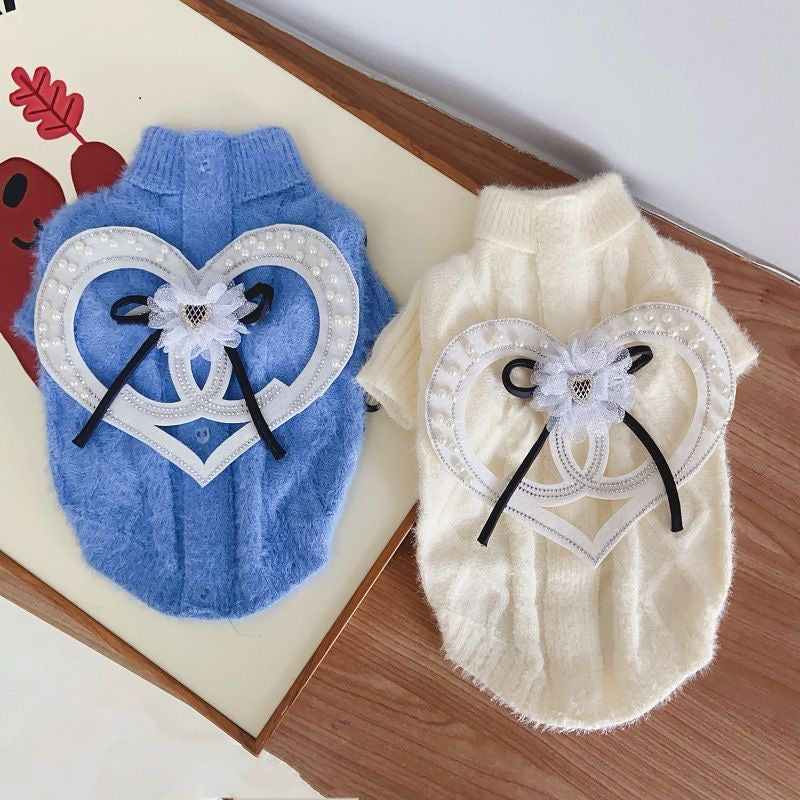 Sweetheart Pearl Bow Knit