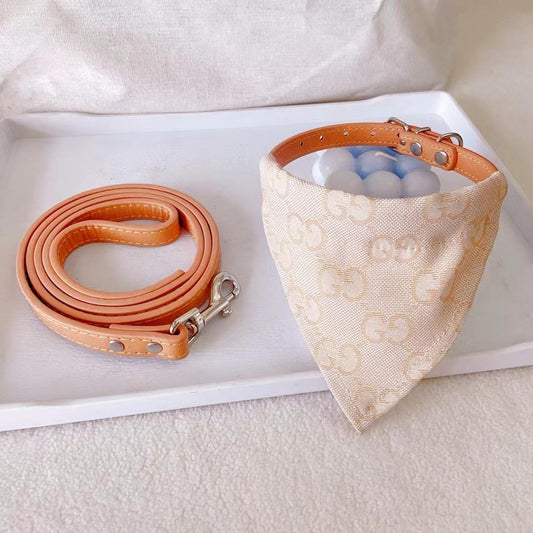 GINO Collar with Removable Bandana and Matching Leash