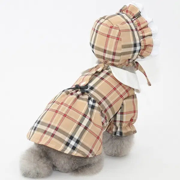 PLAID DRESS WITH KERCHIEF SET