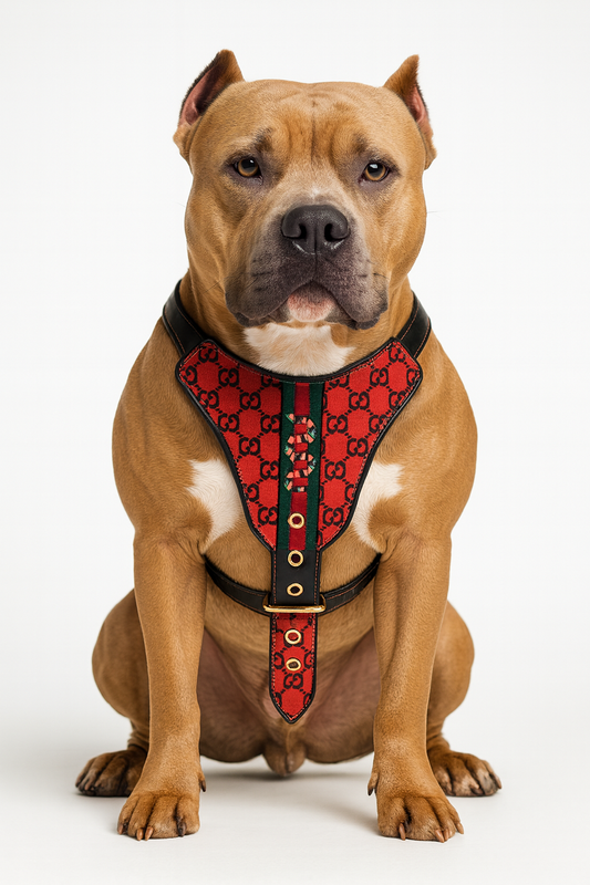 PAWCCI ROCKSTAR RED HARNESS & LEASH SET