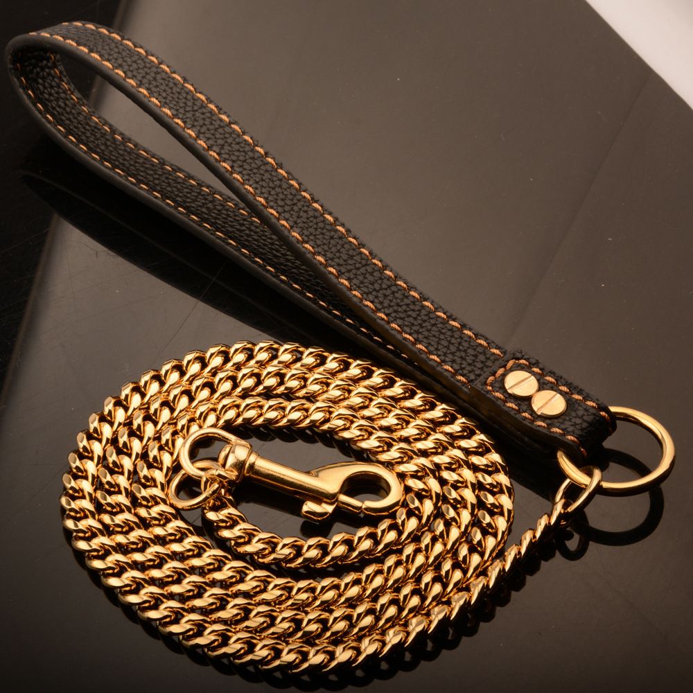 Cuban Link 14 mm Goldkette Hundeleine