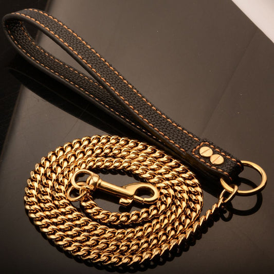Cuban Link 14 mm Goldkette Hundeleine