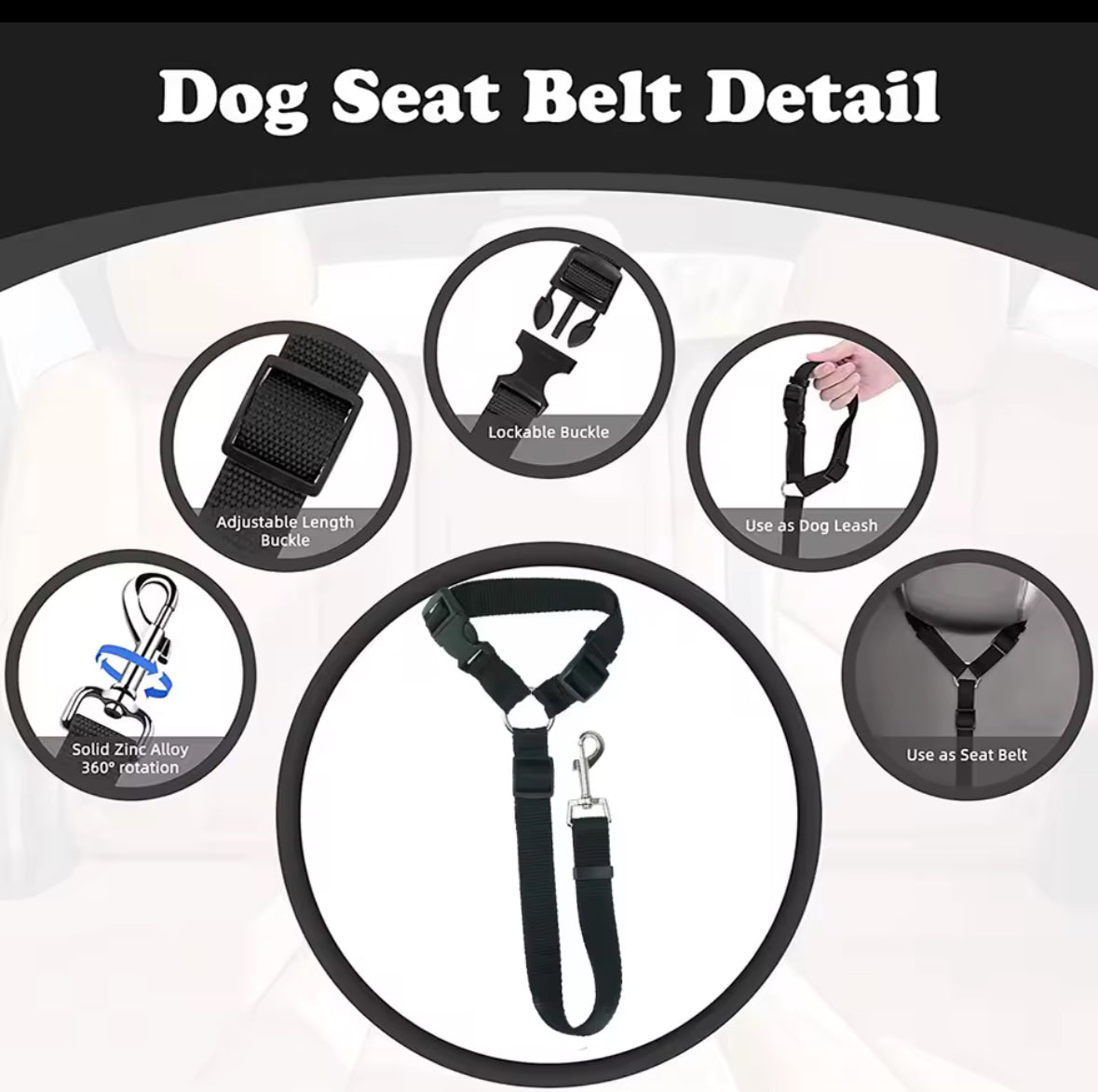 Dog Car Safety Seat Belt