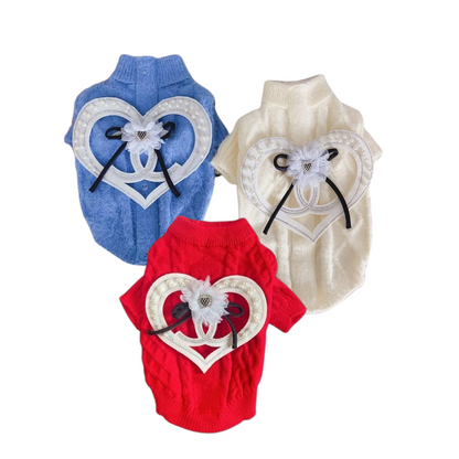 Sweetheart Pearl Bow Knit