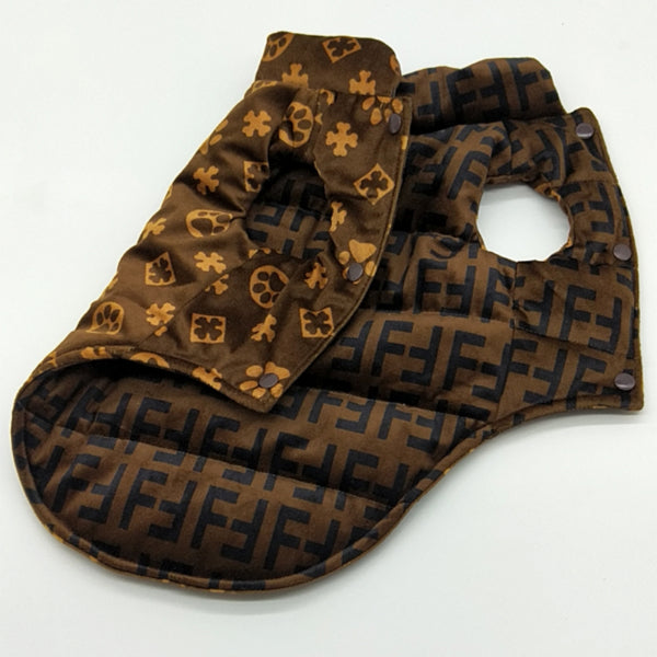 Furdi FF Monogram Dog Reversible Puffer Vest