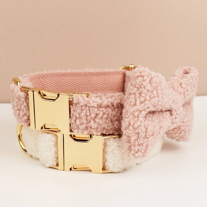 Conjunto de collar y correa con lazo de peluche