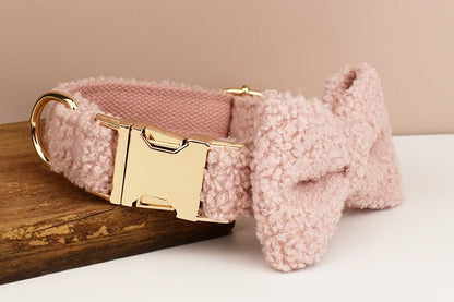 Conjunto de collar y correa con lazo de peluche