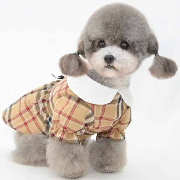 PLAID DRESS WITH KERCHIEF SET