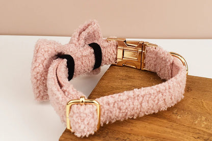 Conjunto de collar y correa con lazo de peluche