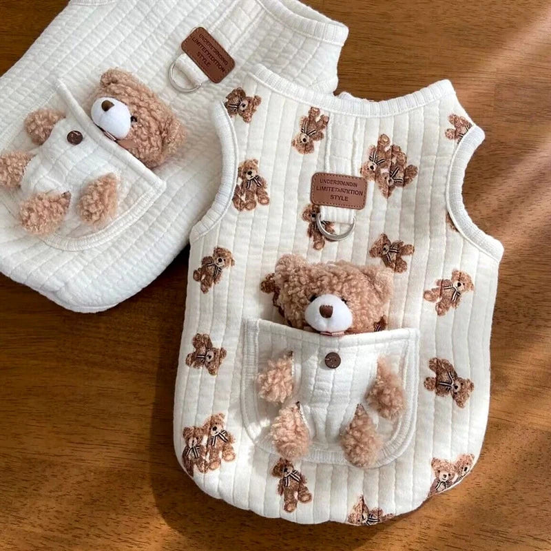 Hundegeschirrweste mit Bärendekor 