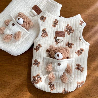 Hundegeschirrweste mit Bärendekor 