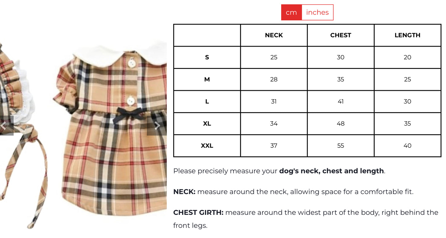 PLAID DRESS WITH KERCHIEF SET