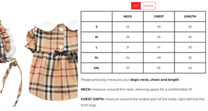 PLAID DRESS WITH KERCHIEF SET