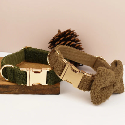 Conjunto de collar y correa con lazo de peluche