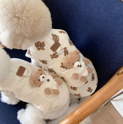 Hundegeschirrweste mit Bärendekor 