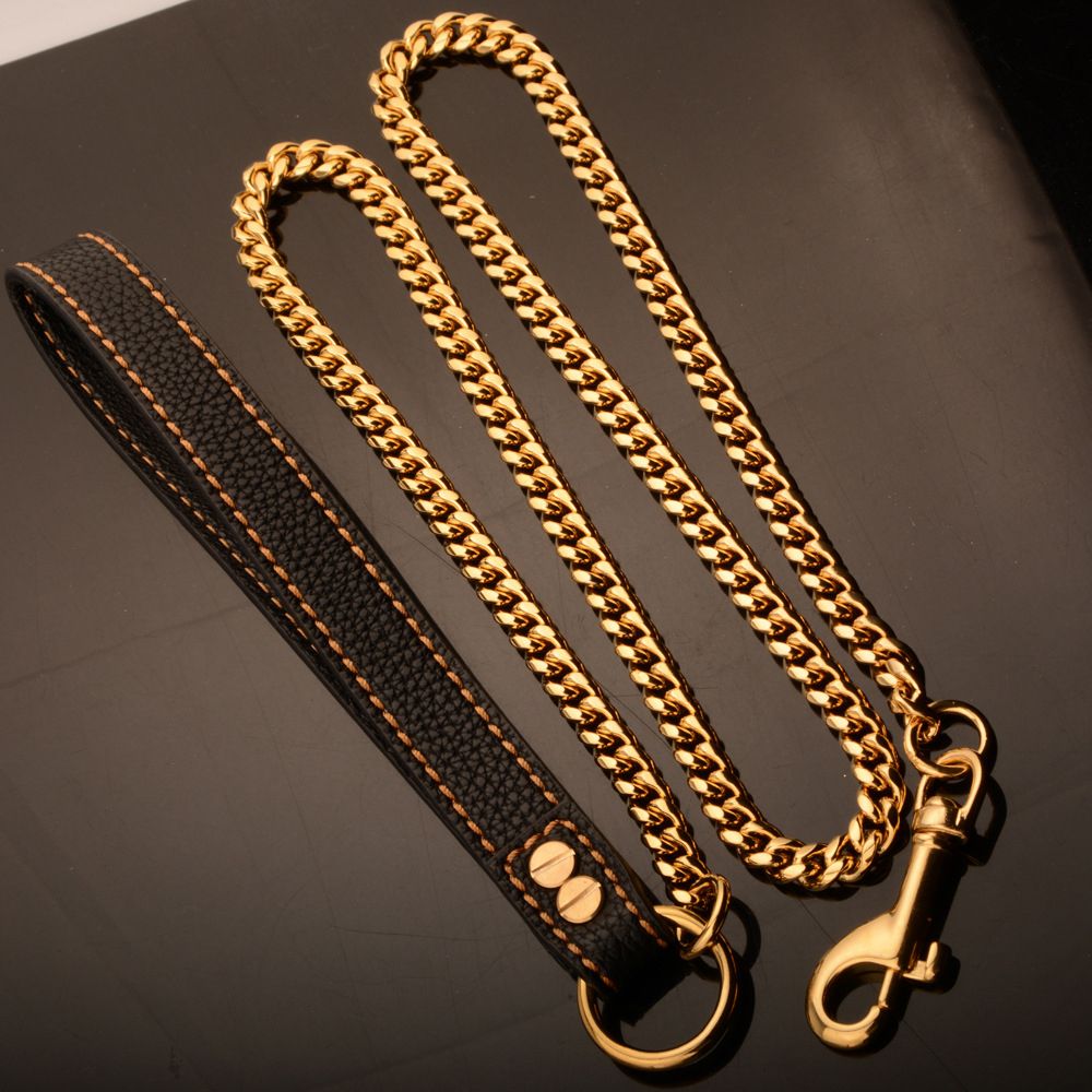 Cuban Link 14 mm Goldkette Hundeleine
