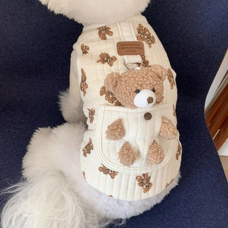 Hundegeschirrweste mit Bärendekor 