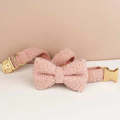 Conjunto de collar y correa con lazo de peluche
