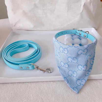 GINO Collar with Removable Bandana and Matching Leash