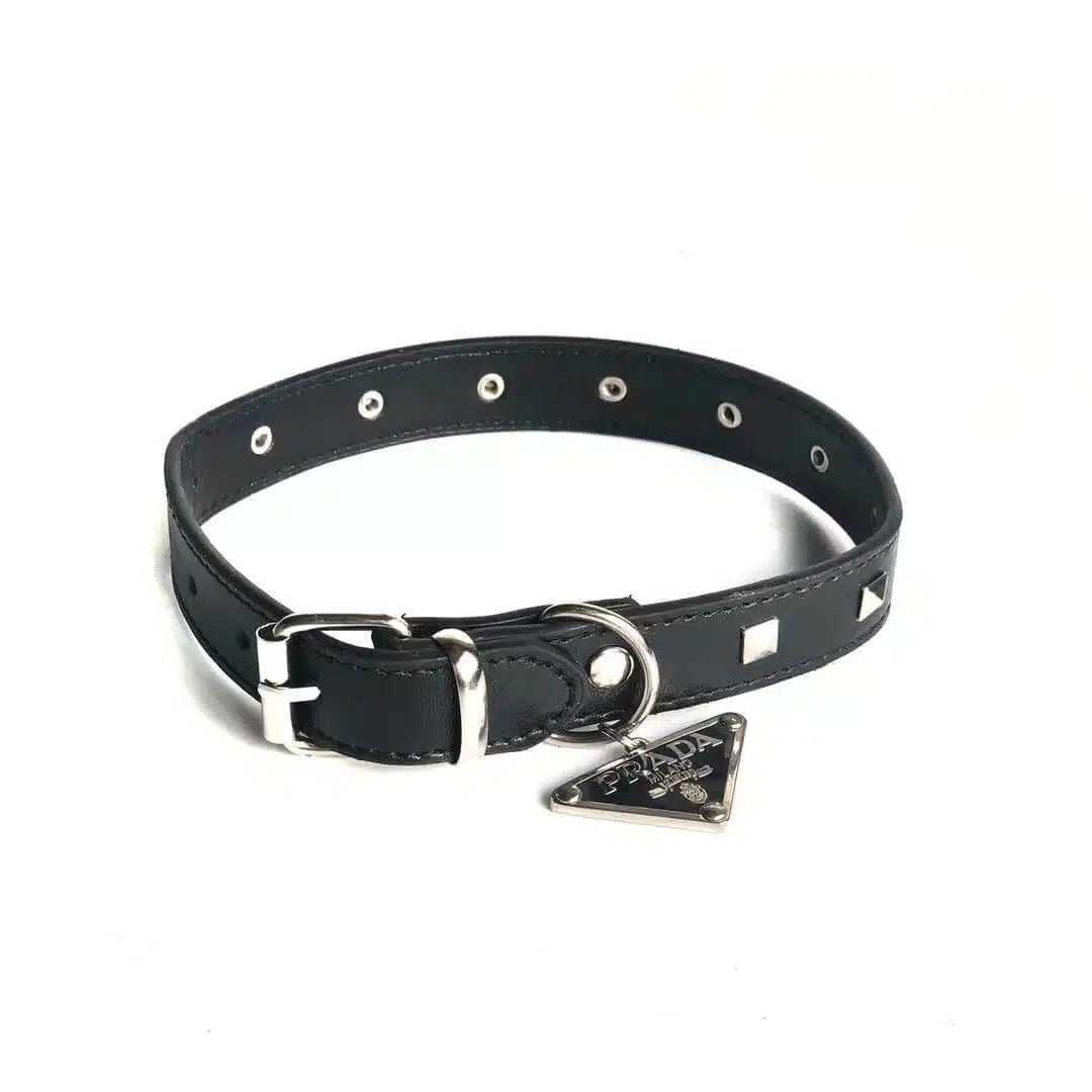 LUXUS-SET AUS HALSBAND UND LEINE IN SCHWARZ