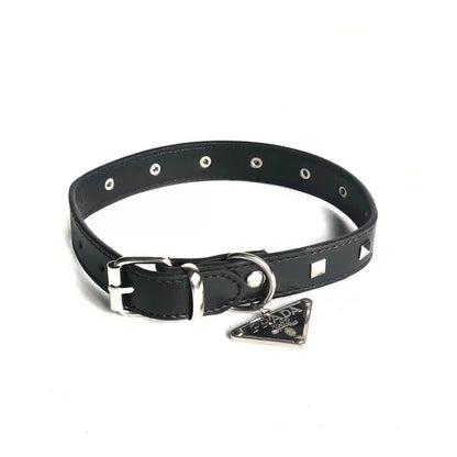 LUXUS-SET AUS HALSBAND UND LEINE IN SCHWARZ