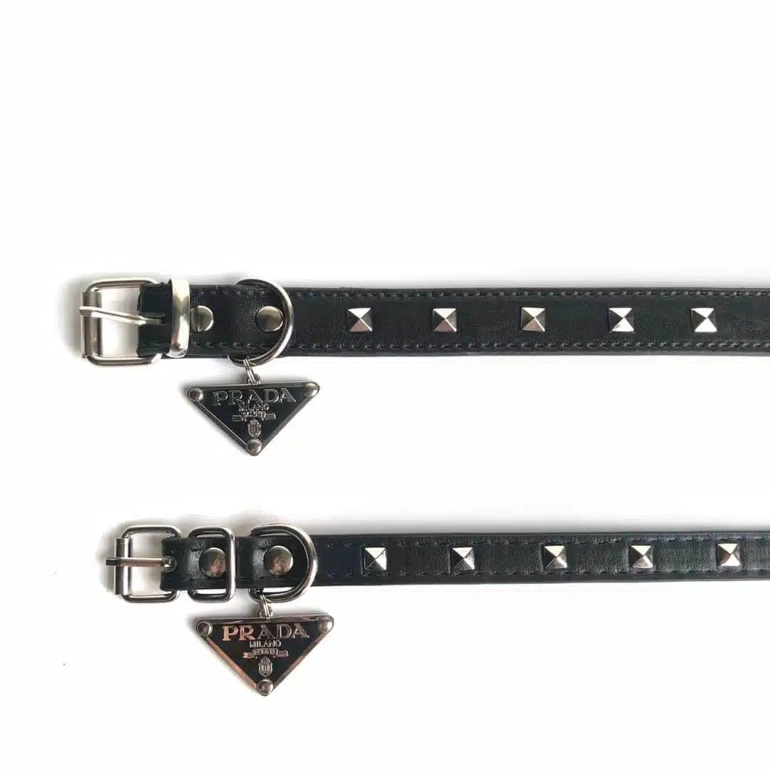 LUXUS-SET AUS HALSBAND UND LEINE IN SCHWARZ