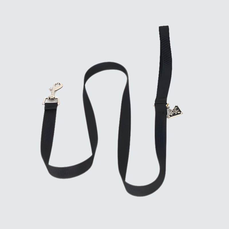 LUXUS-SET AUS HALSBAND UND LEINE IN SCHWARZ