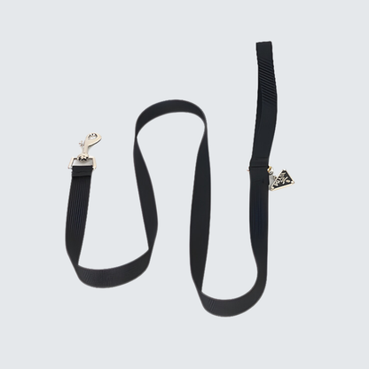 LUXUS-SET AUS HALSBAND UND LEINE IN SCHWARZ